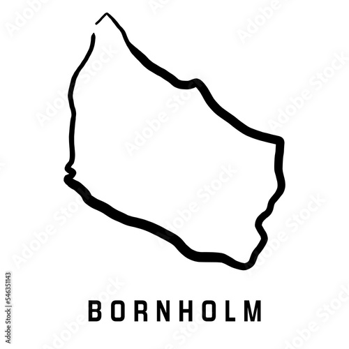 Bornholm island simple vector map photo