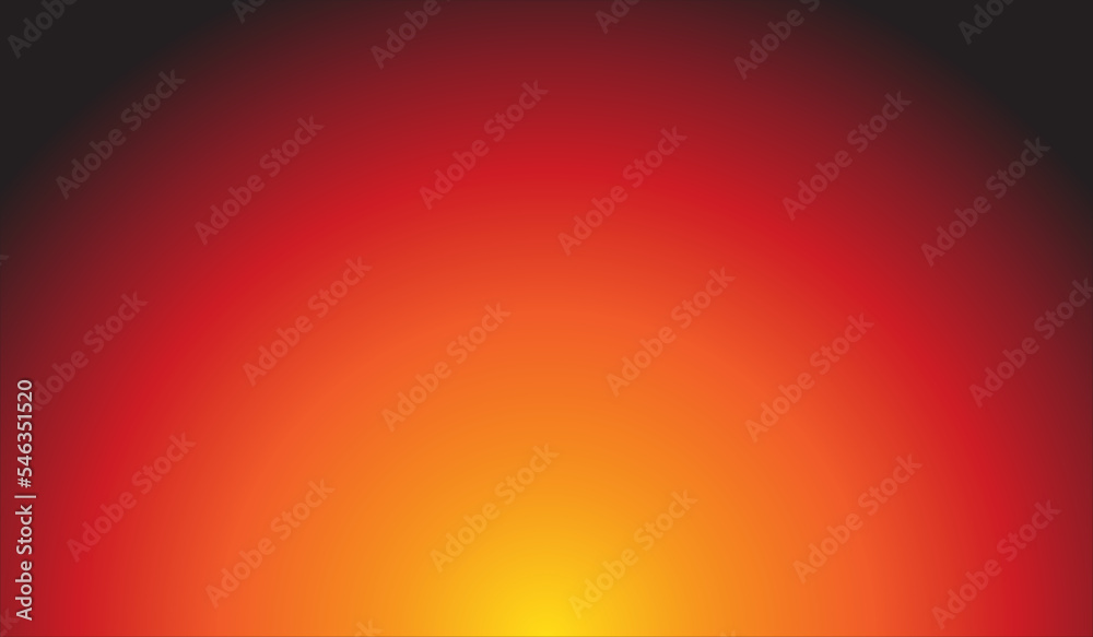Gradient Background Yellow Orange Red Dark Black Sun Fire Color Vector Illustration