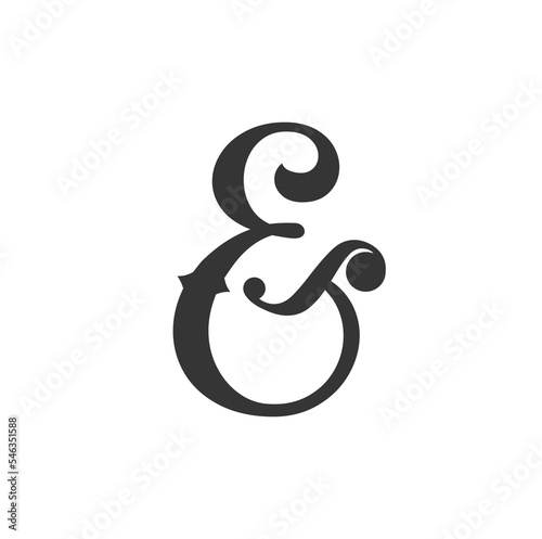 Ampersand letter 'and' monogram. Ampersand decorative vector icon. photo