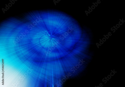 abstract illustration blue background with fractal rays