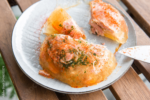 Turkey meatball with jelly. pork stews with gelatin. Typical food during Christmas holidays in Romania.