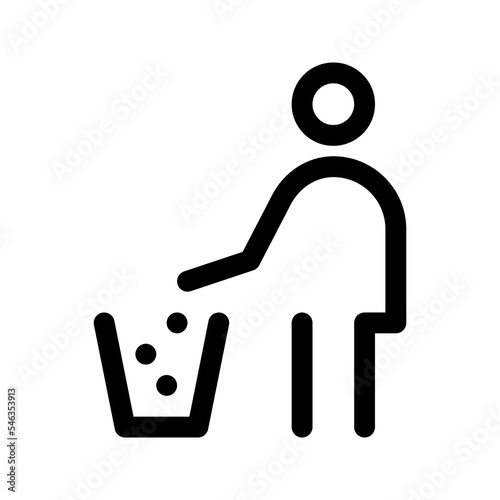 Do not litter outline icon. Vector illustration