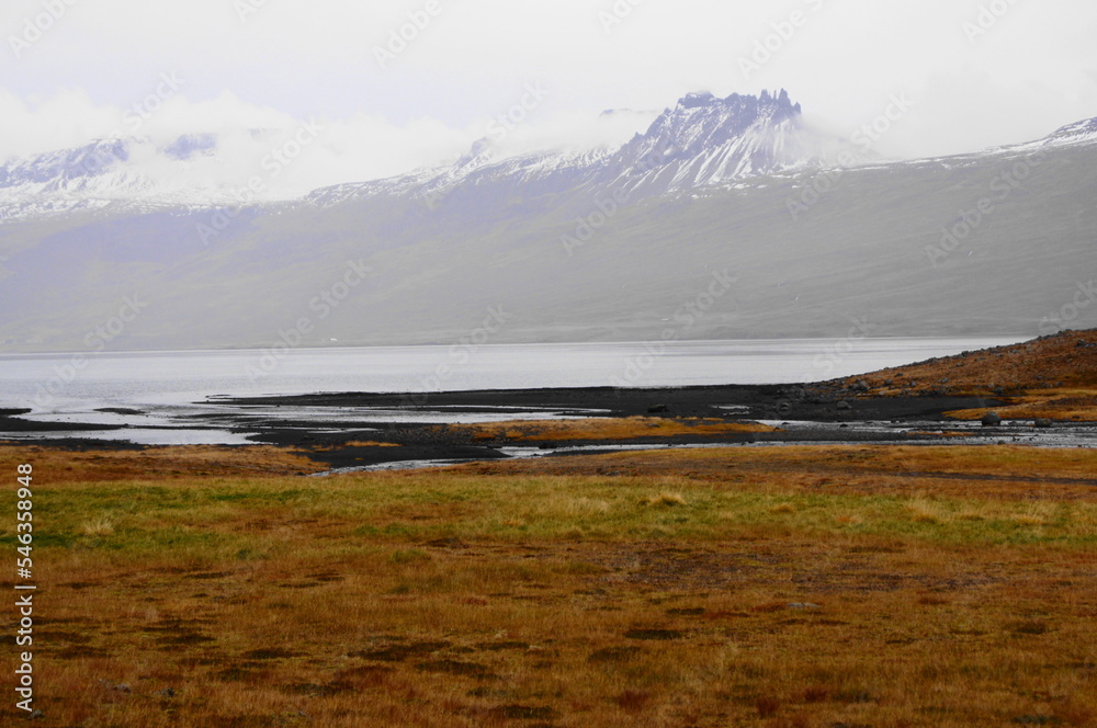 Mist over Djupivogur,  Berufjordur, East Fjords, Iceland