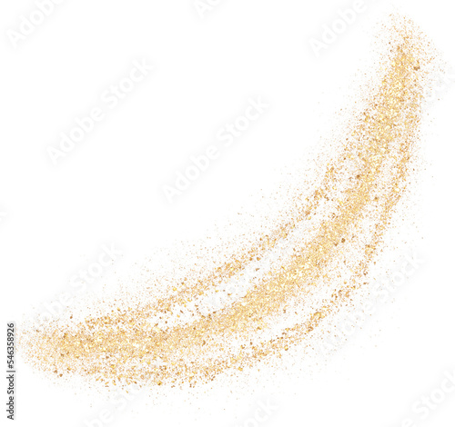 Abstract line hand-drawn with gold glitter