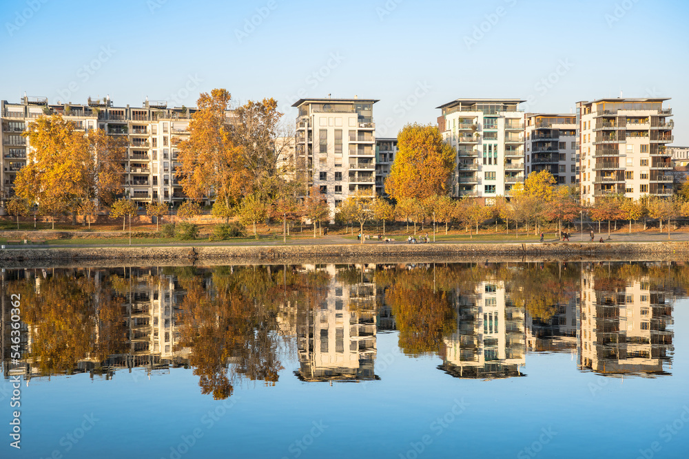 Luxury residential area Osthafen, Frankfurt, Germany