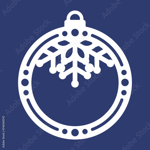 Laser cutting template of Christmas corner with snowflakes. Silhouette of openwork corner with lace ornament. Xmas tree decoration for wood cut out. Vector illustration on blue background.