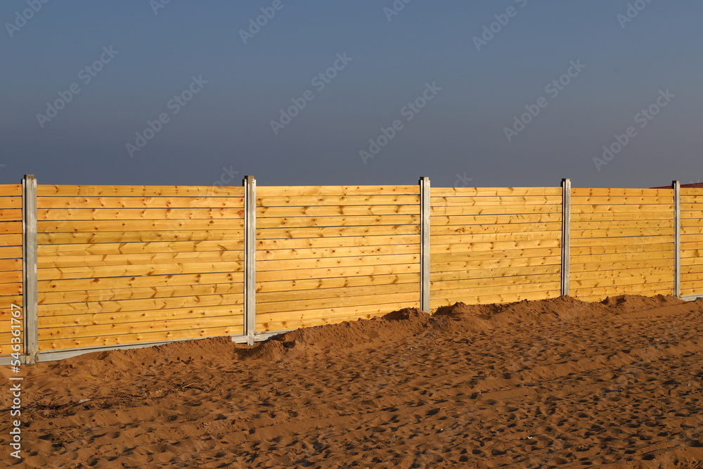 Security fence on the Mediterranean coast.