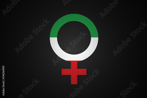 Female symbol. Free iranian women. Freedom to women in Iran. Flag protest concept, banner, poster design.