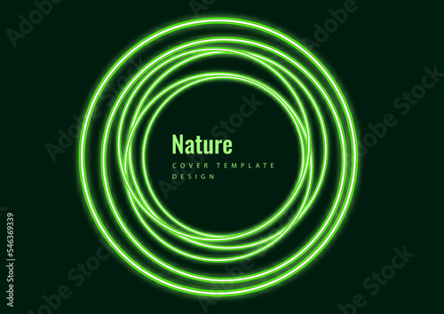 Vector abstract background with overlapping circles. chaotic movement. Round banner with empty space for text. Science and communication concept. Vector