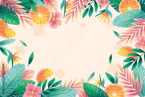 tropical flower leaf collection vector design illustration