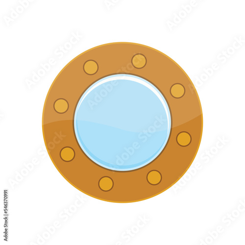 Ship porthole design vector flat isolated illustration