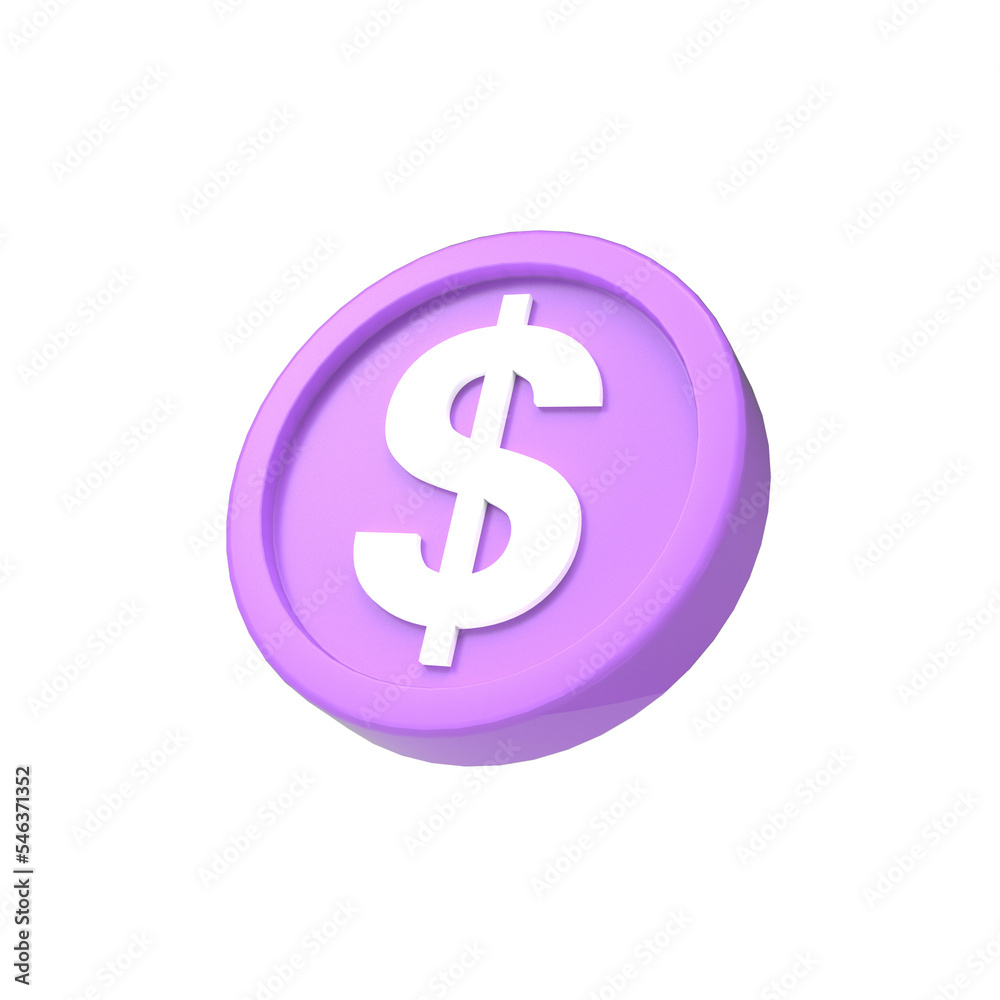 3d illustration dollar coin icon money 3d render 3d illustration dollar coin icon money 3d render