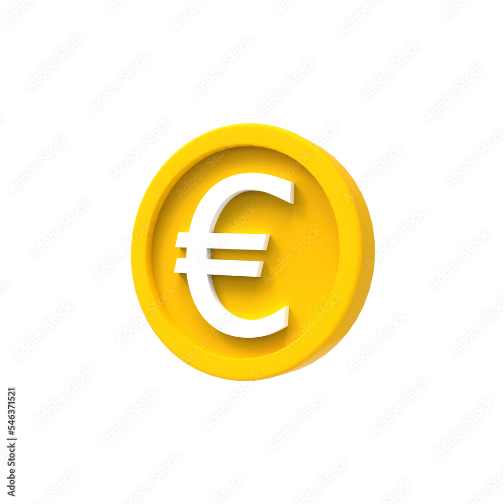 3d illustration euro coin icon money 3d render 3d illustration euro coin icon money 3d render