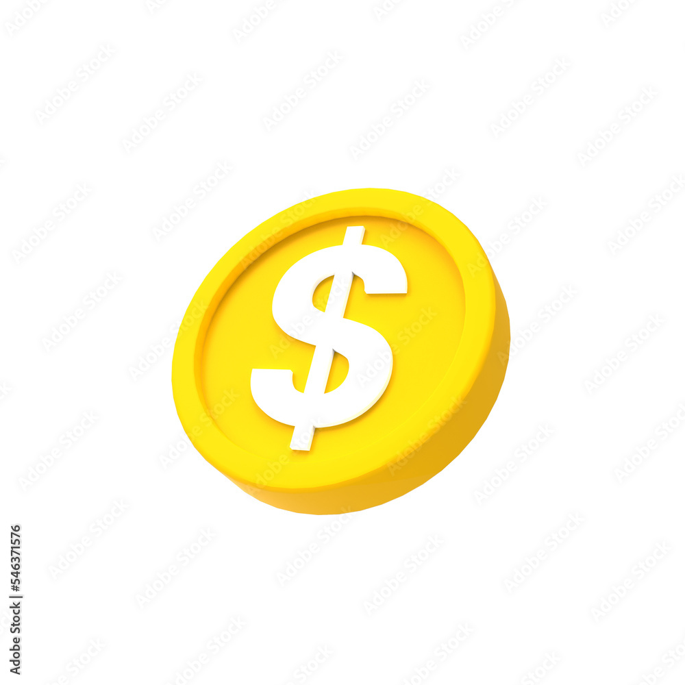 3d illustration dollar coin icon money 3d render 3d illustration dollar coin icon money 3d render