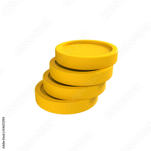 3d illustration dollar coin stack icon money 3d render
