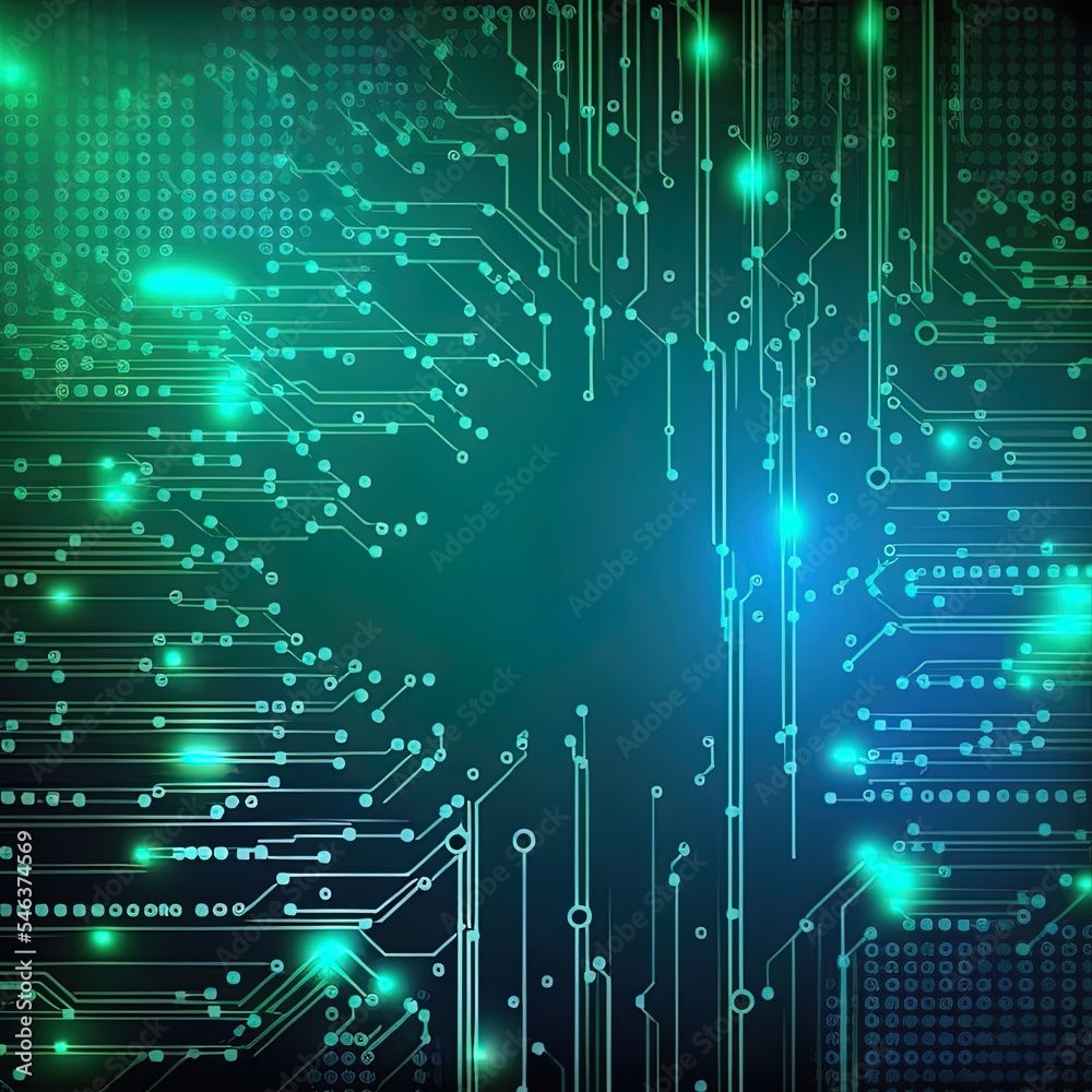Fototapeta premium dark blue green Light Abstract Technology background for computer graphic website internet and business. circuit. illustration.digital.infographics. binary code. zero one