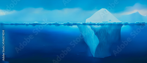Artistic concept illustration of a iceberg under the sea, background illustration. © 4K_Heaven