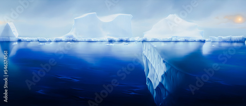 Artistic concept illustration of a iceberg under the sea, background illustration. © 4K_Heaven