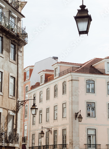 Beautiful street view of historic architectural in Lisbon, Portugal, Europe