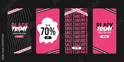 Instagram Snapgram Template For Black Friday Black and Pink photo