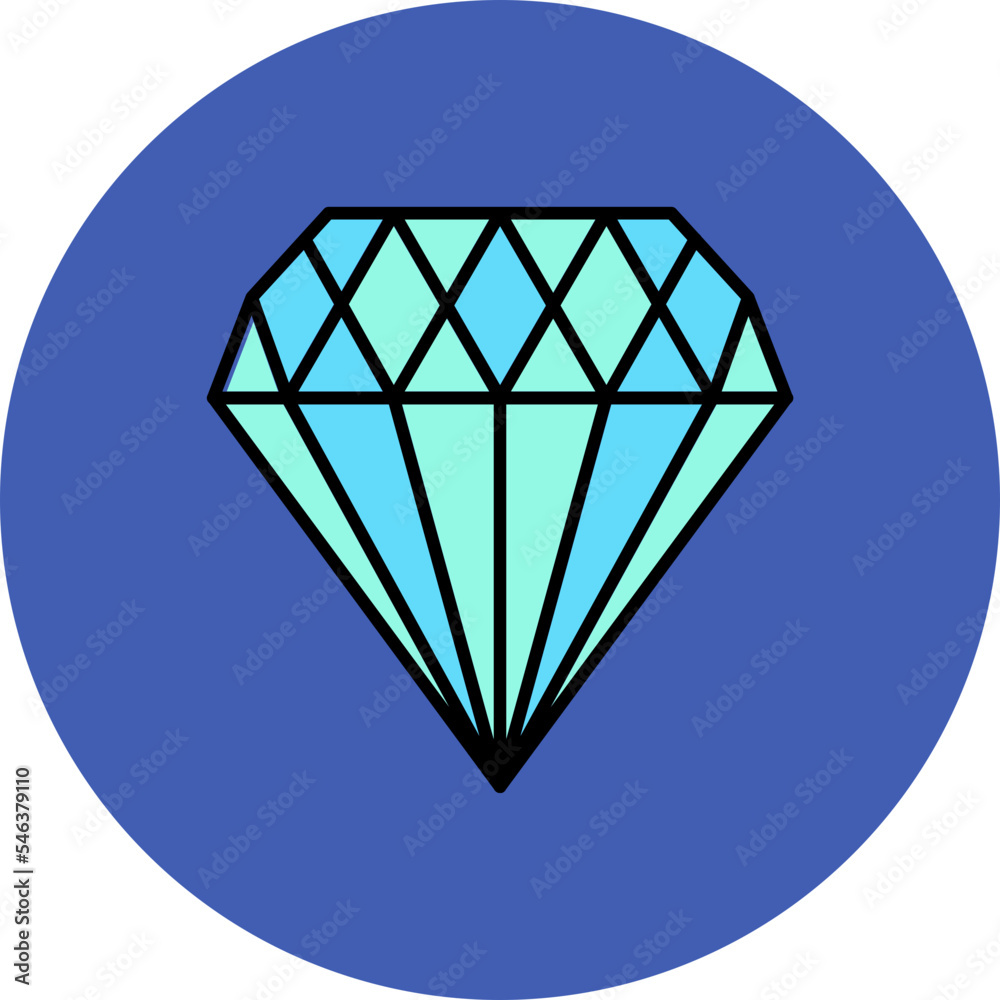 Diamond Multicolor Circle Filled Line Icon Diamond Multicolor Circle Filled Line Icon