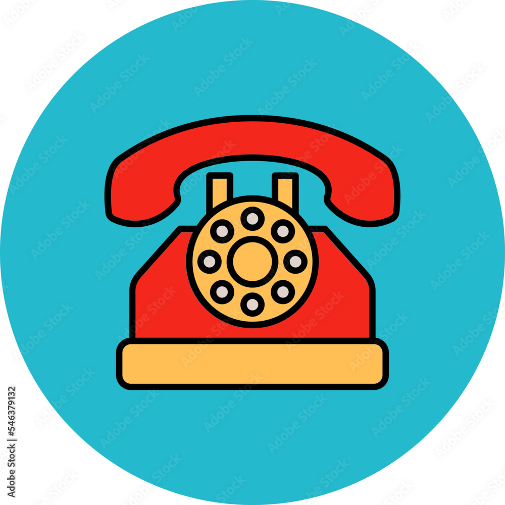 Telephone Multicolor Circle Filled Line Icon Telephone Multicolor Circle Filled Line Icon
