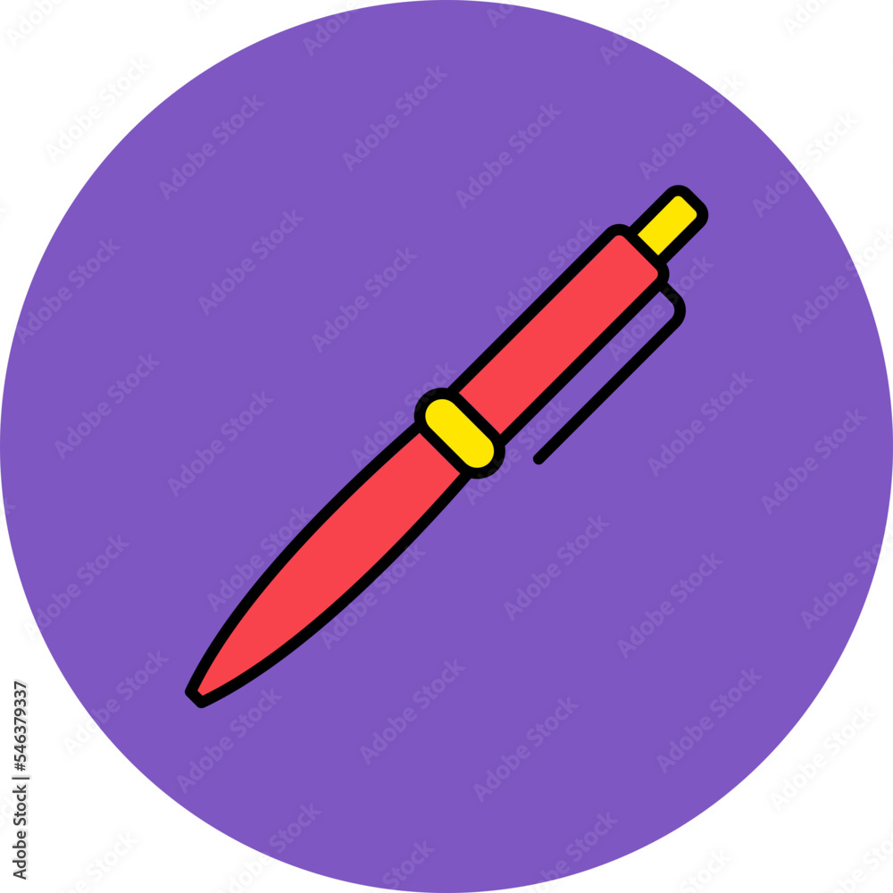 Pen Multicolor Circle Filled Line Icon Pen Multicolor Circle Filled Line Icon