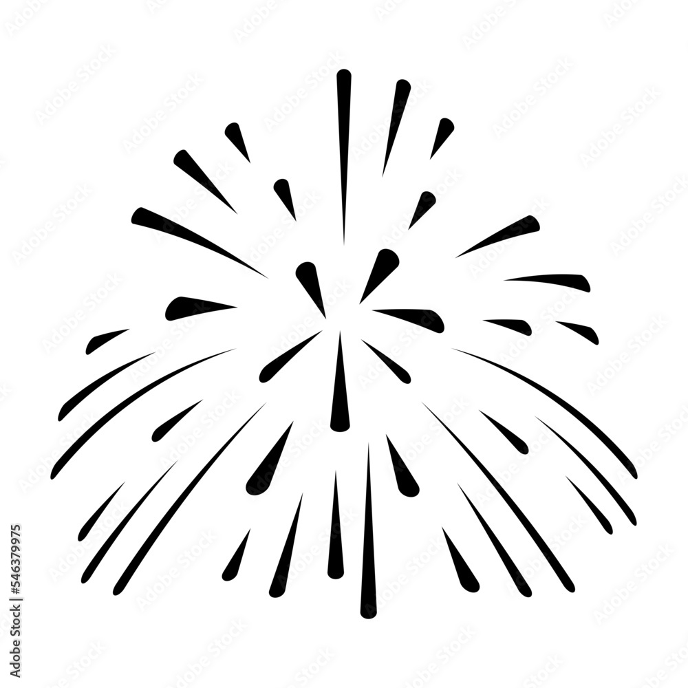 Obraz premium A celebrative pyrotechnic, flat illustration