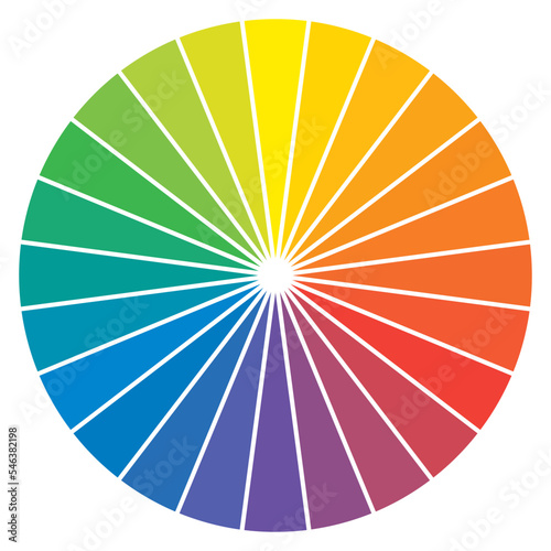 color wheel 24 colors,rainbow colors with circle template vector