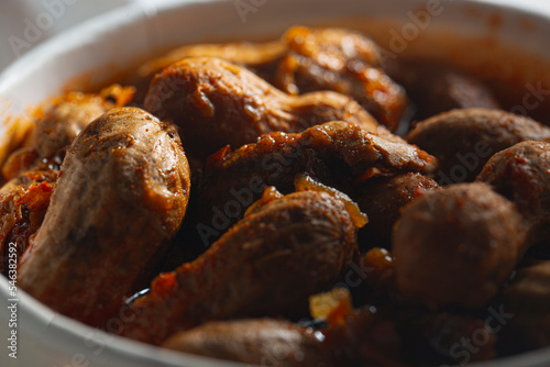 Moody Close Up shot of Spicy Boiled Peanuts