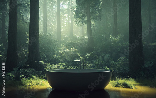 Bathtub in the middle of forest