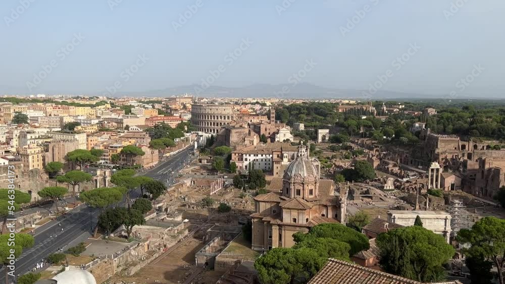 Roman Forum and Colosseum view from the observation deck at top of Victor Emmanuel II National Monument Roman Forum and Colosseum view from the observation deck at top of Victor Emmanuel II National Monument