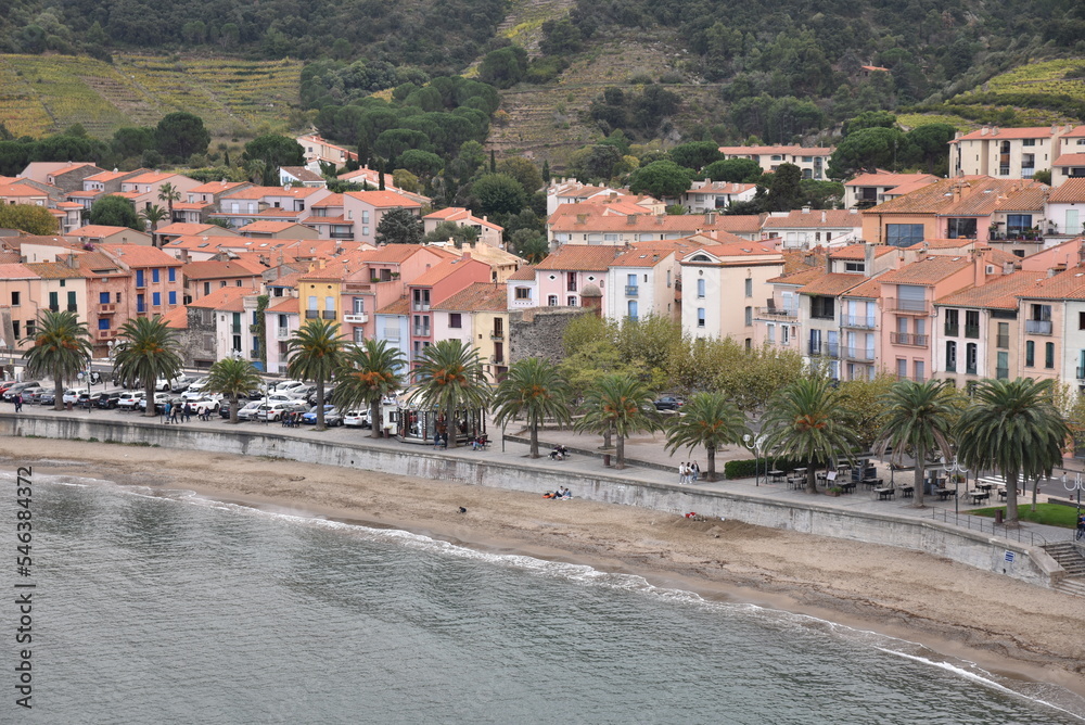 Vue sur la plage de Collioure. France