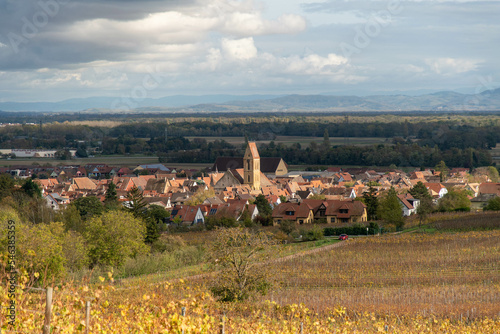 view of the town from a higer point of eguisheim in france photo