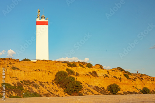 lighthouse and sand beach in Matalascanas