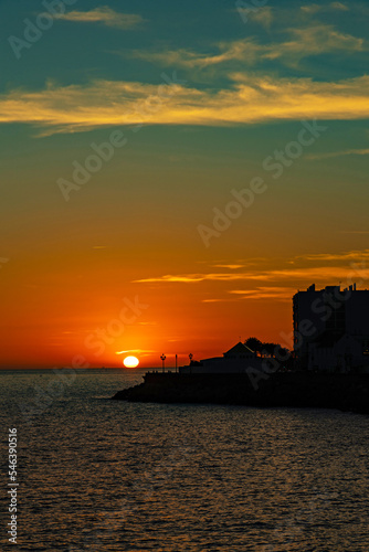 sunset over the atlantic ocean in Cadiz