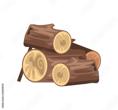 pile of firewood isolated