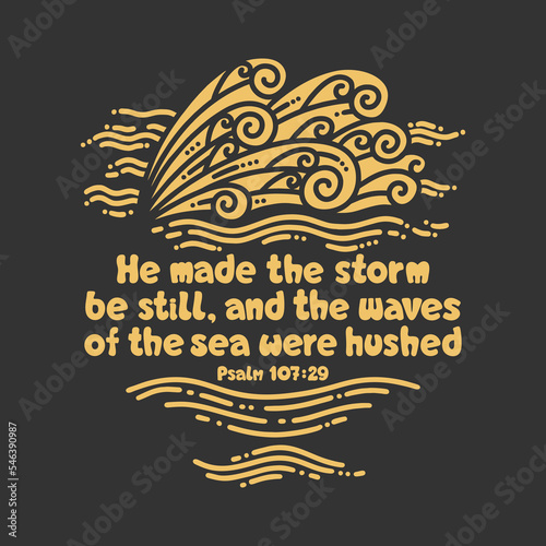 Christian doodle illustration of a psalm from the Bible.