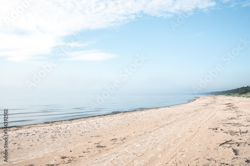 Empty Baltic sea Beach on the morning at summer.