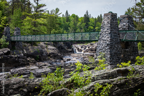 the swinging bridge at Jay Cooke State Park