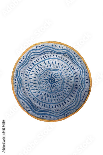 Watercolor ceramic plate isolated png file. Hand drawn plate isolated on transparent background. 