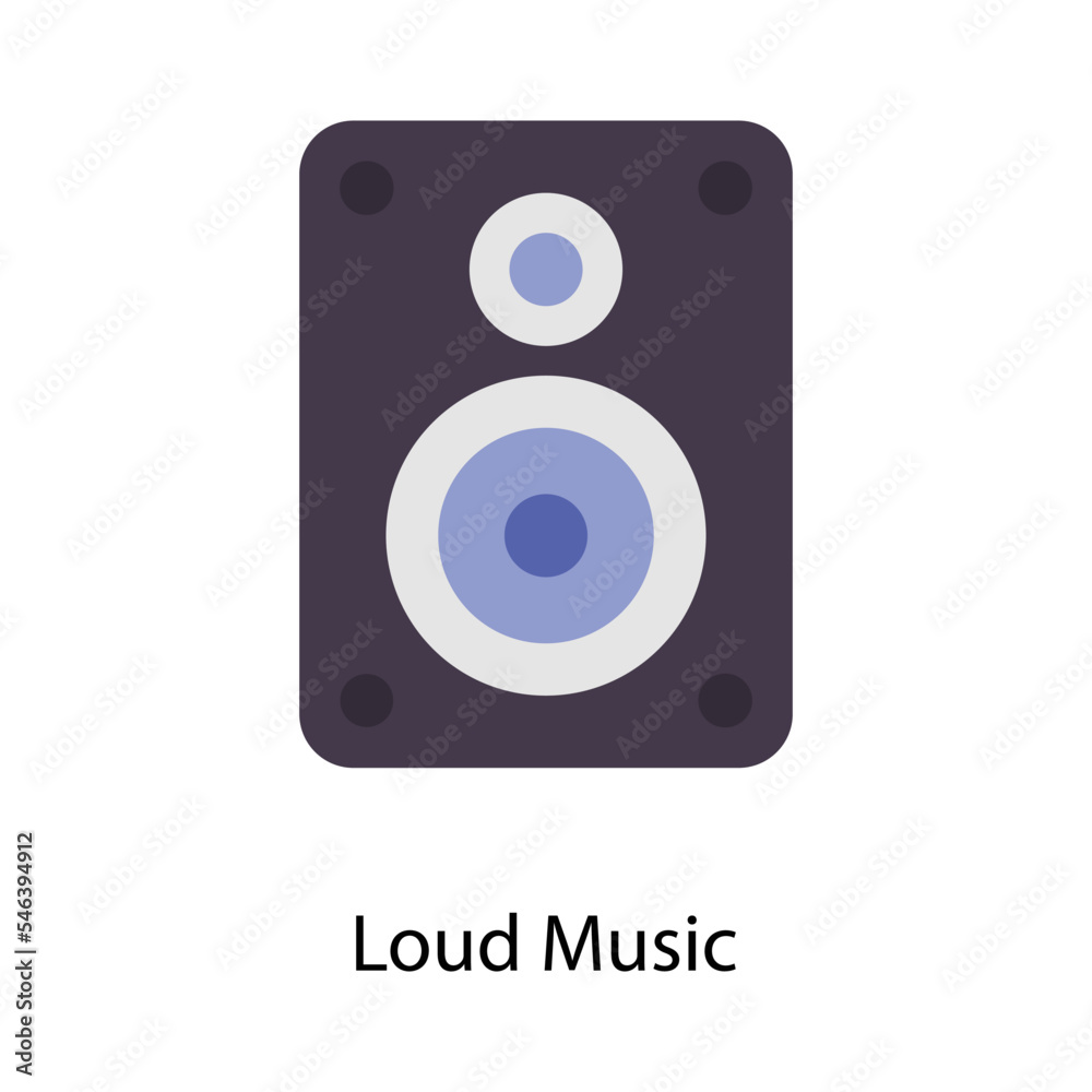 Loud Music vector Flat Icons. Simple stock illustration Loud Music vector Flat Icons. Simple stock illustration