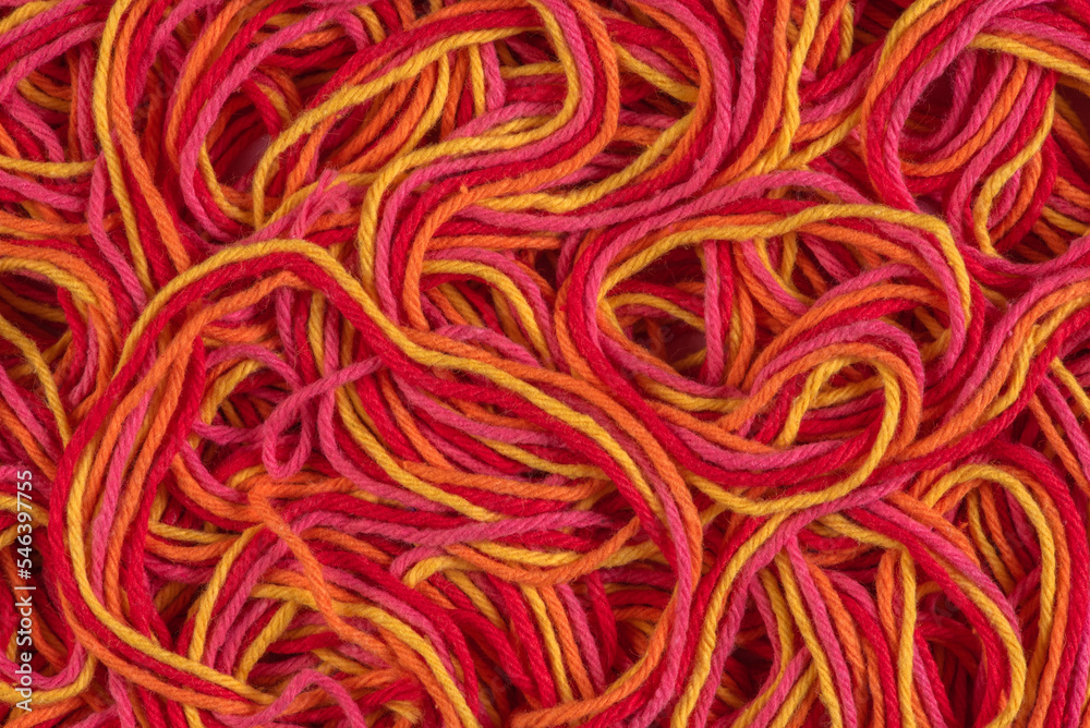 Tangled yarn directly above as background