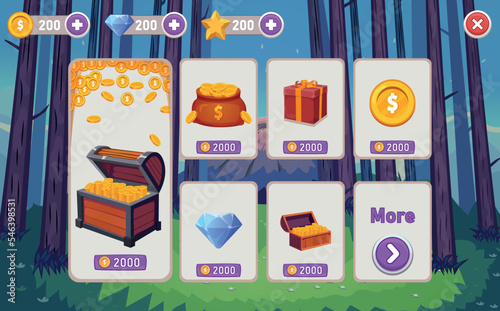 mobile game store , user interface ui - ux