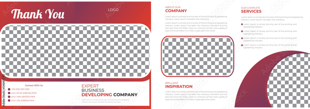 Naklejka premium Modern bifold brochure design template for your business