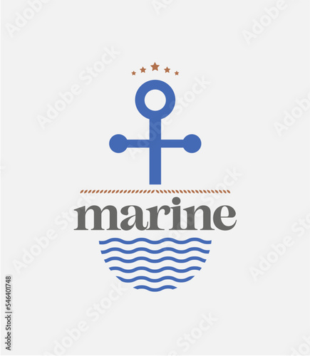 Anchor logo in blue color for cruises or sailors.