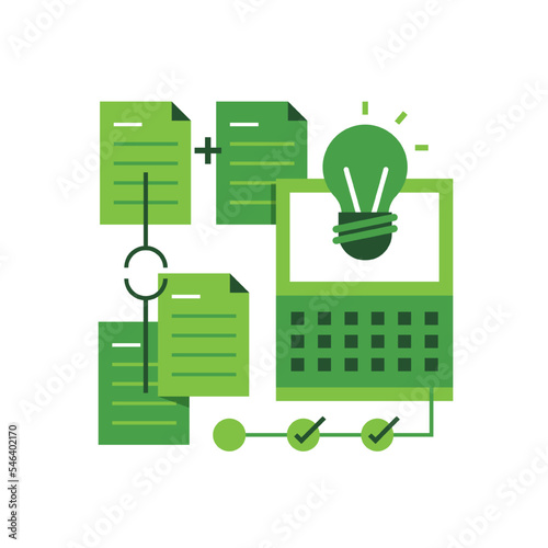 Linear workflow icon for new business. Pictogram in outline style. Vector modern flat icon suitableÂ for print, presentation and website