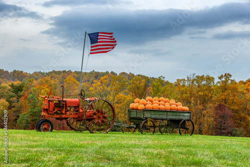 Blue Ridge Parkway in Virginia Autumn Landscape view.