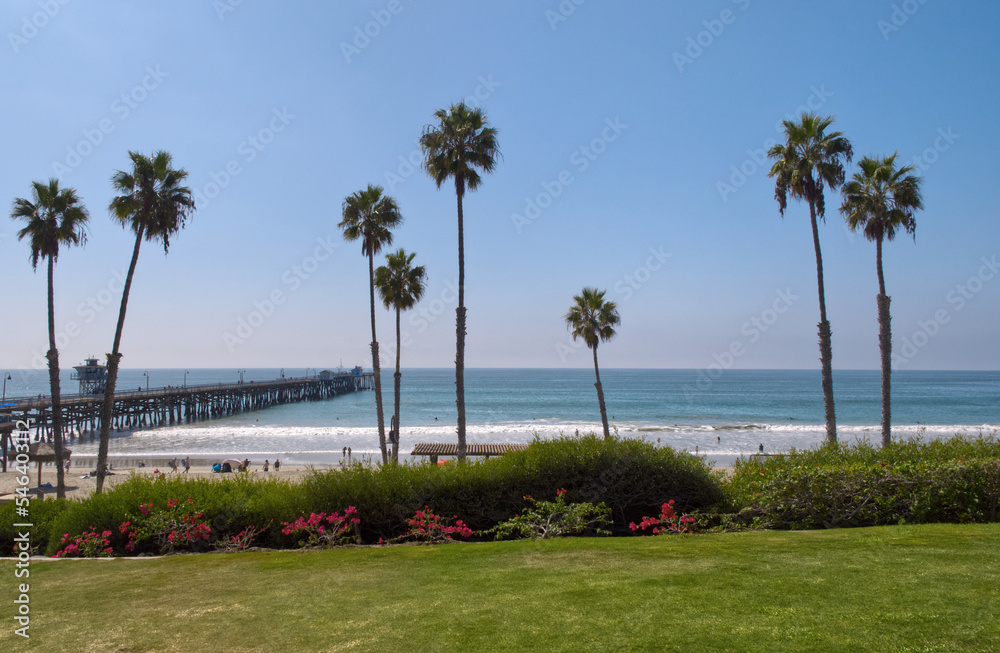 Panoramic view of the San Clemente Pier in Orange County, California