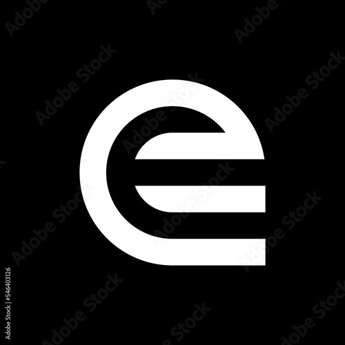 Letter EE negative space monogram logo design photo